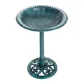 Outsunny Garden Bird Bath Outdoor Decrative Garden Feeder Stand with Scallop-like Pattern, Time-Worn Finish, 50cm, Green - 1