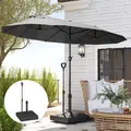 Outsunny Garden Parasol Base with Adjustable Wheels and Handle, Garden Sun Umbrella Base Parasol Stand, Filled Up to 55kg with Stand, 45kg with Water for 35, 38, 48 mm Poles, Black - 8