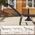 Outsunny Foldable Sun Lounger with 5-Position Adjustable Backrest, Outdoor Portable Recliner Chaise Lounge Chair with Breathable Mesh Fabric, Black - 4