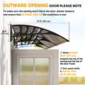 Outsunny Front Door Canopy, Outdoor Awning, Rain Shelter, 303 x 96cm , Brown - 7