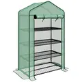 Outsunny Four-Tier Mini Greenhouse, with Reinforced Plastic Cover - 1