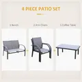 Outsunny Four-Piece Minimal Garden Patio Set - Grey - 4