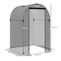 Outsunny Galvanised Steel Fruit Cage, Plant Protection Tent with Zipped Door, 1.2 x 1.2 x 1.9m, Black - 3