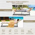 Outsunny Folding Sun Loungers Set of 2 with Face Hole, 4-Position Adjustable Backrest Garden Recliner Chairs Sunbeds, Outdoor Lounge Chairs with 600 D Oxford Cloth Seat, Pillow for Beach, Sand - 5
