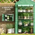 Outsunny Four-Tier Mini Greenhouse, with Reinforced Plastic Cover - 5