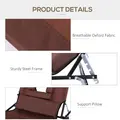 Outsunny Folding Sun Lounger with Face Hole, 4-Position Adjustable Backrest Garden Recliner Chair Sunbed, Outdoor Lounge Chair with 600 D Oxford Cloth Seat, Pillow for Beach, Brown - 6