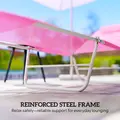 Outsunny Folding Sun Lounger with Head Pillow - Pink - 7