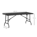 Outsunny Folding Garden Dining Table for 6, Rectangular Outdoor Dining Table with HDPE Tabletop, Foldable Garden Table with Steel Frame for Balcony, Porch, Charcoal Grey - 3
