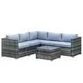 Outsunny Four-Piece Rattan Sofa Set - Grey - 1