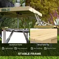 Outsunny Four-Seat Folding Picnic Table - Natural Finish - 5