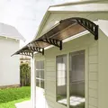 Outsunny Front Door Canopy, Outdoor Awning, Rain Shelter, 303 x 96cm , Brown - 9