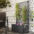 Outsunny Garden Planter Box with Trellis, Liner for Climbing Plants, Vegetables, Flowers, 90 x 35 x 148 cm, Charcoal Grey - 2