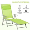 Outsunny Folding Sun Lounger, Outdoor Chaise Lounge Recliner with Pillow and 7 Adjustable Backrest for Lawn, Garden - 4
