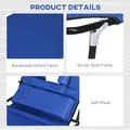 Outsunny Folding Sun Loungers Set of 2 with Face Hole, 4-Position Adjustable Backrest Garden Recliner Chairs Sunbeds, Outdoor Lounge Chairs with 600 D Oxford Cloth Seat, Pillow for Beach, Blue - 6