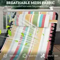 Outsunny Folding Sun Lounger Beach Chaise Chair Garden Reclining Cot Camping Recliner with 4 Position Adjustable Multicolored - 5