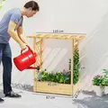 Outsunny Garden Planter with Trellis, Wooden Raised Bed for Garden with Hanging Roof and Drainage Holes, Outdoor Trellis Planter Box for Vegetables, Herbs and Flowers, 110 x 44 x 113 cm, Natural - 3