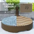 Outsunny Garden Parasol Base Holder, 28kg Sand Filled, 23kg Water Filled, Sun Umbrella Base Outdoor Umbrella Stand Weight, Brown - 4