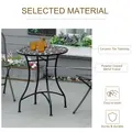 Outsunny Φ60cm Mosaic Outdoor Patio Table - Black - 5