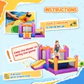 Outsunny Kids Bouncy Castle House Inflatable Trampoline Slide Water Pool 3 in 1 with Blower for Kids Age 3-8 Multi-color 2.8 x 2.5 x 1.7m - 7
