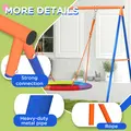 Outsunny Metal Kids Swing Set Nest Swing Seat with A-Frame Structure for Outdoor Use - Multicoloured - 7