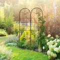 Outsunny Metal Trellis Set of 2, Garden Trellis for Climbing Plants Support Frames, Grid Design - 2