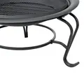 Outsunny Metal Firepit Bowl Outdoor Round Fire Pit w/ Lid, Log Grate, Poker for Backyard, Camping, BBQ, Bonfire, Wood Burning Stove, 56 x 56 x 45cm, Black - 7