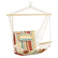 Outsunny Hanging Hammock Chair Swing Chair Thick Rope Frame Safe Wide Seat Indoor Outdoor Home, Patio, Yard, Garde Spot Stylish Multi-Color Stripe - 1