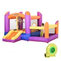 Outsunny Kids Bouncy Castle House Inflatable Trampoline Slide Water Pool 3 in 1 with Blower for Kids Age 3-8 Multi-color 2.8 x 2.5 x 1.7m - 1