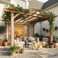 Outsunny Graden Pergola Kit, Wooden Pergola Gazebo Grape Trellis with Stable Structure, 3.6 x 3.6m, Dark Brown - 2