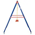 Outsunny Kids Swing Set Toddler Swing Adjustable Rope Heavy Duty A-Frame Stand Outdoor Playset for 3-8 Years Old Blue - 8