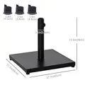 Outsunny Φ35/38/48MM 18KG Steel Square Parasol Stand Base w/ Adjustable Knob Umbrella Stand Garden Patio Outdoor Home, Black - 3