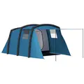 Outsunny Inflatable 3-4 Man Tunnel Tent w/ Air Pump, Living Area & Vestibule, Waterproof Family Camping Air Tent w/ Sewn In Groundsheet & Removable Footprint for Camping, Hiking, Blue - 1