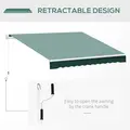 Outsunny Manual Retractable Awning, 2.5x2 m-Dark Green - 7