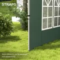 Outsunny Gazebo Side Panels, Sides Replacement with Window for 3x3(m) or 3x4m Pop Up Gazebo, 2 Pack, Green - 5