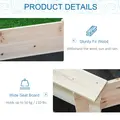Outsunny Kids Wooden Sand Pit Children Sandbox with Cover Outdoor Playset for Backyard for 3-8 years 139.5 x 139.5 x 21.5 cm - 6