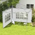 Outsunny Gazebo Side Panels, Sides Replacement with Window for 3x3(m) or 3x4m Pop Up Gazebo, 2 Pack, White - 2