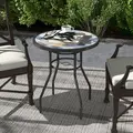 Outsunny Φ60 Garden Table, with Glass Printed Tabletop - Multicolour - 2