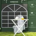 Outsunny Gazebo Side Panels, 2 Pack Sides Replacement, for 3x3(m) or 3x6m Pop Up Gazebo, with Windows and Doors, Green - 6