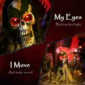 Outsunny Halloween Animated Skeleton with Glowing LED Eyes, Half-Body Scary Halloween Decorations, Battery Operated, Indoor Party Props - 4