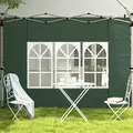 Outsunny Gazebo Side Panels, Sides Replacement with Window for 3x3(m) or 3x4m Pop Up Gazebo, 2 Pack, Green - 7