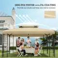 Outsunny Gazebo Roof Replacement, for 3 x 4m Frames - Cream - 6