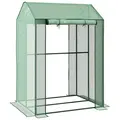Outsunny Green House, Mini Greenhouse with 2 Roll-up Doors, Vent Holes and Reinforced Cover, 100 x 80 x 150cm - 1
