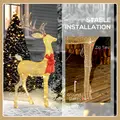 Outsunny Lighted Reindeer Christmas Decoration, Light Up Christmas Deer with 137 LED Lights for Indoor, Outdoor, Garden, Lawn, Gold Tone - 7