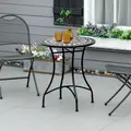 Outsunny Φ60cm Mosaic Outdoor Patio Table - Black - 2
