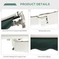 Outsunny Manual Retractable Awning, 2.5x2 m-Dark Green - 8