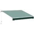 Outsunny Manual Retractable Awning, 2.5x2 m-Dark Green - 1