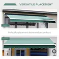 Outsunny Manual Retractable Awning, 2.5x2 m-Dark Green - 5