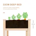 Outsunny Garden Wooden Planters， Non-Woven Fabric, Rectangular Raised Bed,Fir Wood，Indoor/Outdoor, 122.5Lx56.5Wx76H cm - 6