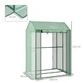 Outsunny Green House, Mini Greenhouse with 2 Roll-up Doors, Vent Holes and Reinforced Cover, 100 x 80 x 150cm - 3