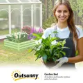 Outsunny Metal Raised Garden Bed Planter Box Outdoor Planters for Growing Flowers, Herbs, Green, Light Green - 9
